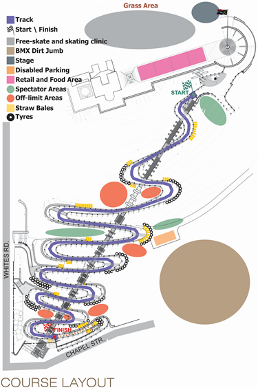 Donkin Downhill Dash course-layout