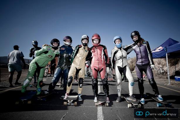 Girl Longboarders at Fair Cape Downhill Challenge