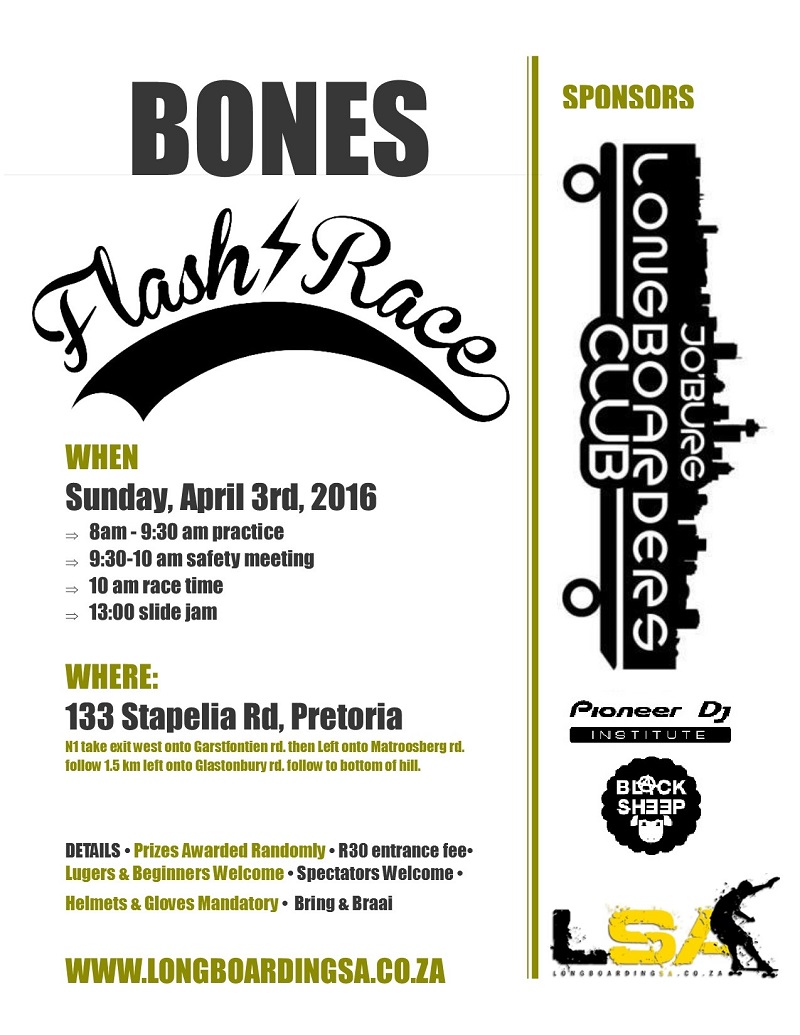 Bones flash race Apr 3 2016 longboarding SA