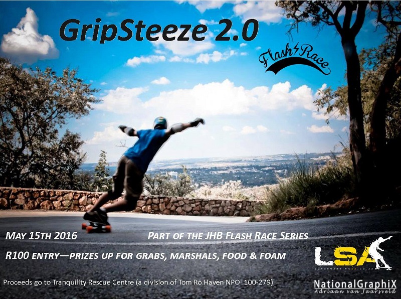 GripSteeze 2.0 Flash Race 2016 Steepways Longboarding SA